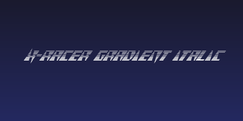 X-Racer Gradient Italic Social Header
