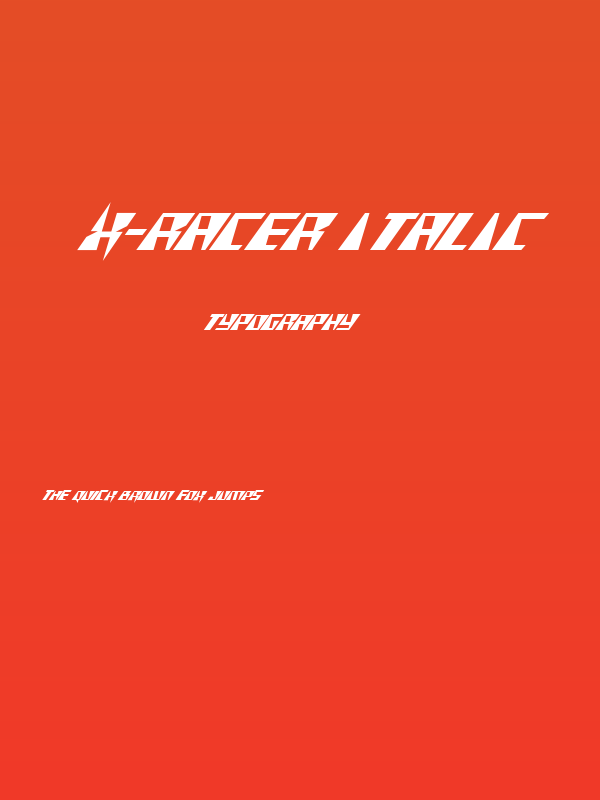 X-Racer Italic Poster