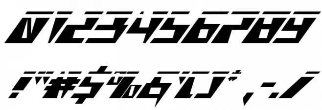 X-Racer Laser Italic Font OTHER CHARS
