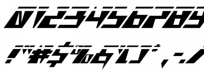 X-Racer Laser Italic Font OTHER CHARS