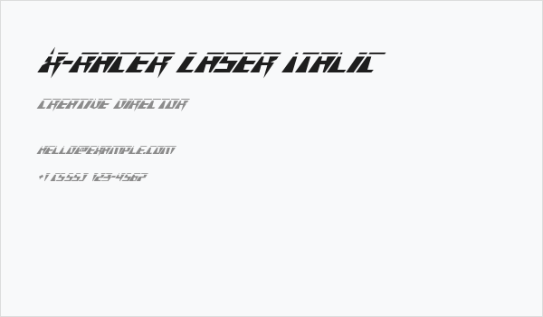 X-Racer Laser Italic Business Card