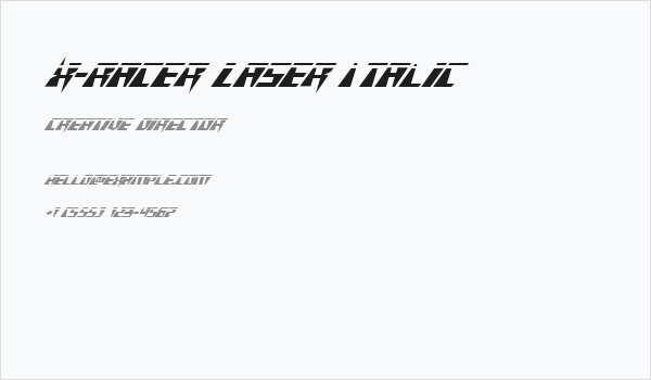 X-Racer Laser Italic Business Card