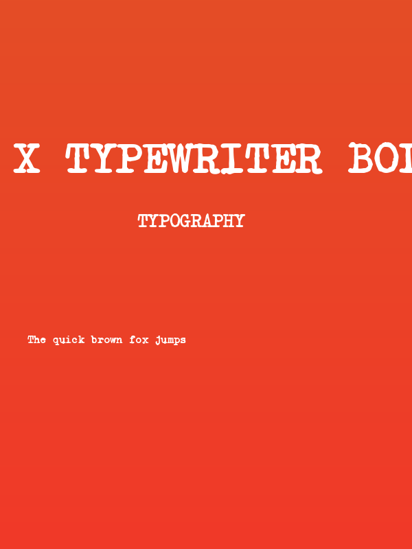 X Typewriter Bold Poster