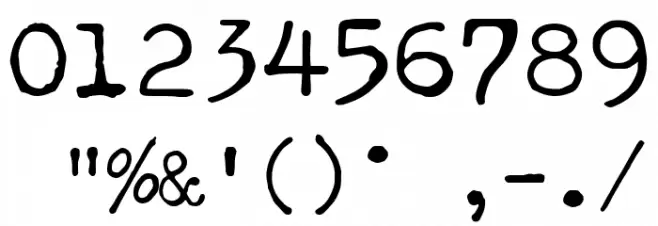 X Typewriter フォント その他の文字