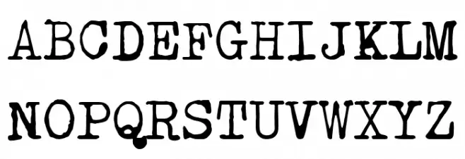 X Typewriter Font Litere mari