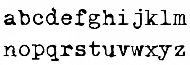 X Typewriter フォント 小文字