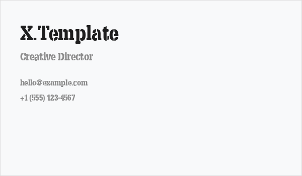 X.Template Business Card