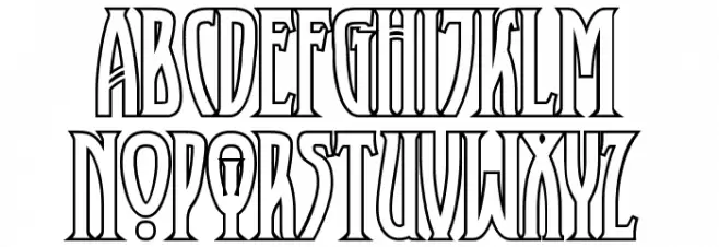 XAyax Outline Шрифта ВЕРХНИЙ
