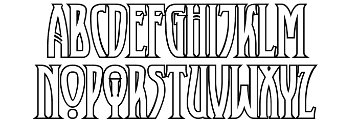 XAyax Outline Font LOWERCASE