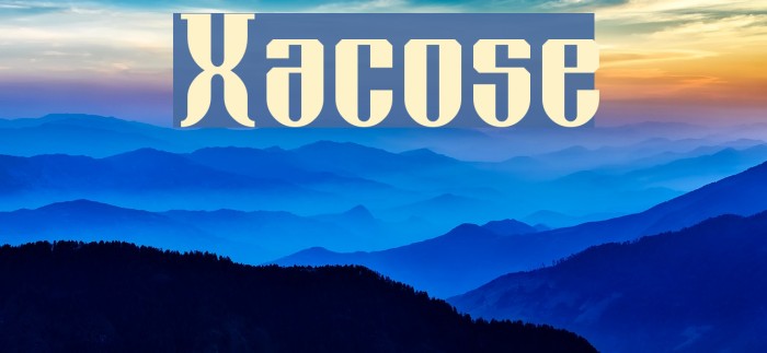 Xacose Font examples
