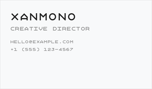 Xanmono Business Card