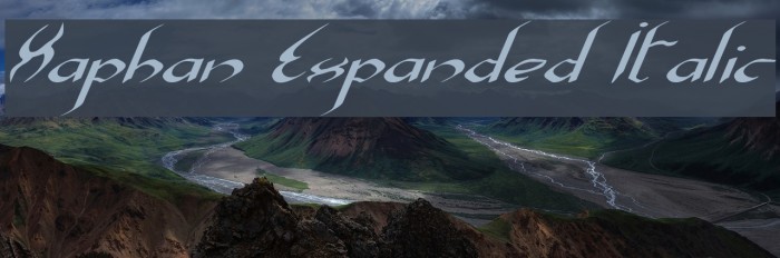 Xaphan Expanded Italic Font examples