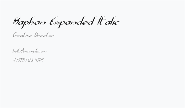 Xaphan Expanded Italic Business Card