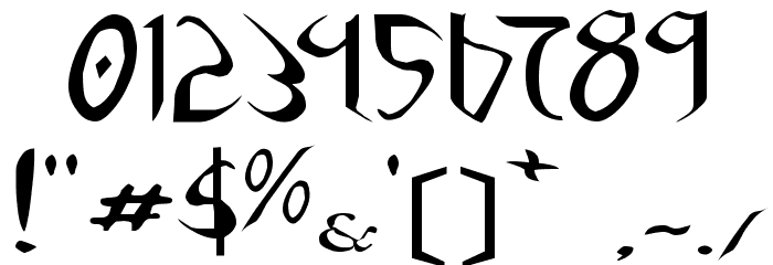 Xaphan Expanded Font Alte caractere