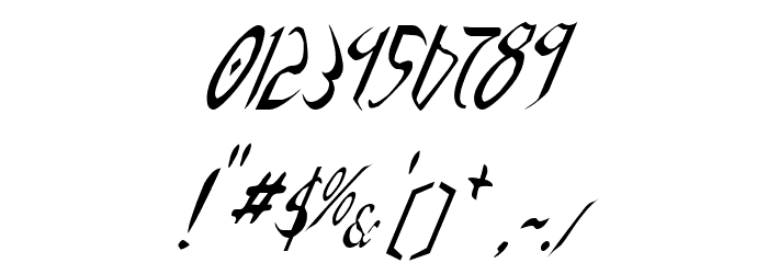 Xaphan II Condensed Italic Font OTHER CHARS