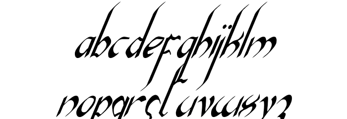 Xaphan II Condensed Italic Font LOWERCASE