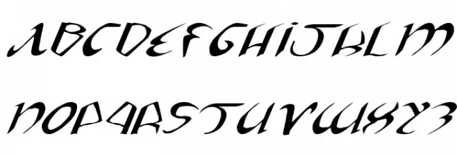 Xaphan II Expanded Italic Caratteri MAIUSCOLE