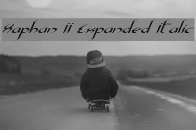Xaphan II Expanded Italic Шрифта examples