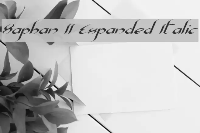 Xaphan II Expanded Italic Шрифта examples