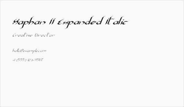 Xaphan II Expanded Italic Business Card