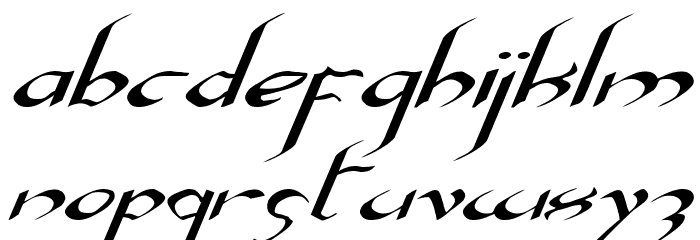 Xaphan II Expanded Italic Font LOWERCASE