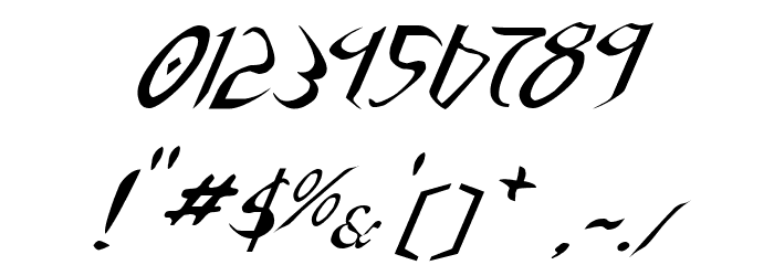 Xaphan II Italic Font OTHER CHARS