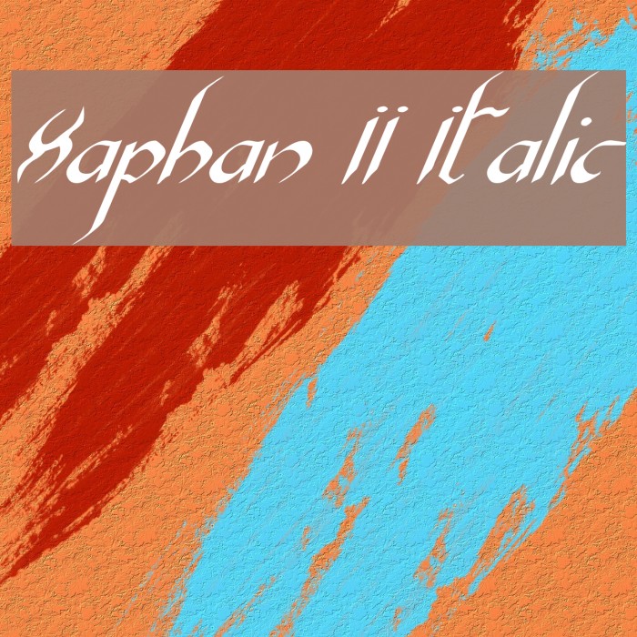 Xaphan II Italic Font examples