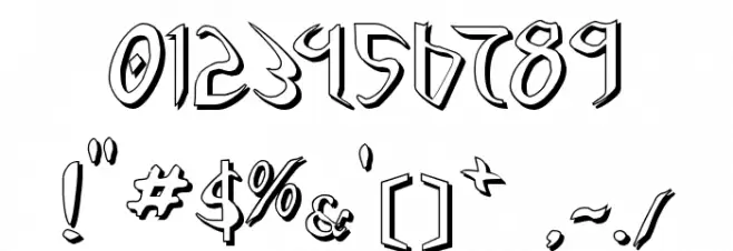 Xaphan II Shadow Font OTHER CHARS