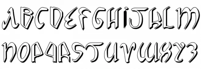 Xaphan II Shadow Schriftart Groß
