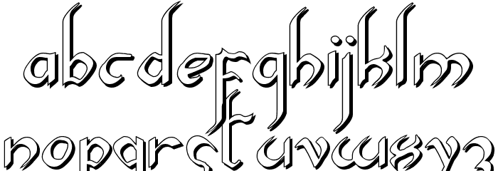 Xaphan II Shadow Font LOWERCASE