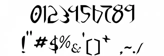 Xaphan II Font Alte caractere