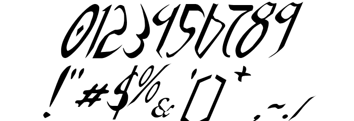 Xaphan Italic Font OTHER CHARS