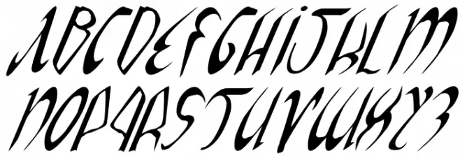Xaphan Italic Шрифта ВЕРХНИЙ