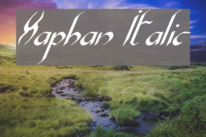 Xaphan Italic Font examples