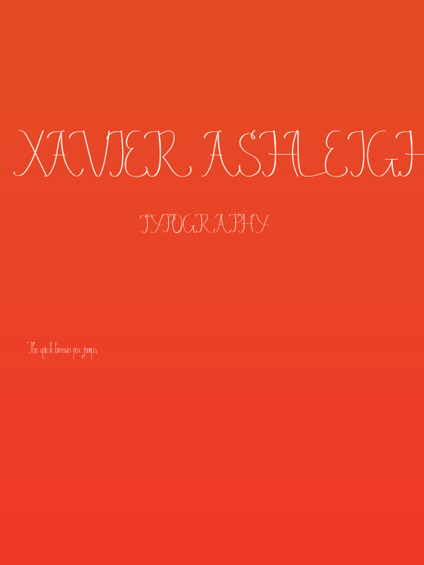 Xavier Ashleigh Demo Poster