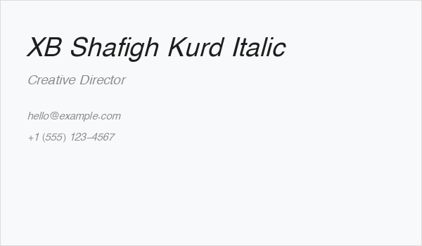 XB Shafigh Kurd Italic Business Card