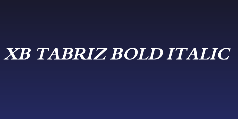XB Tabriz Bold Italic Social Header