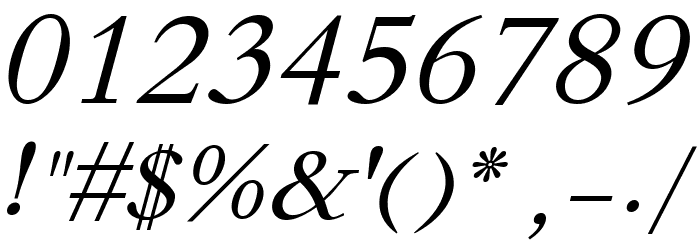 XB Tabriz Italic Font OTHER CHARS