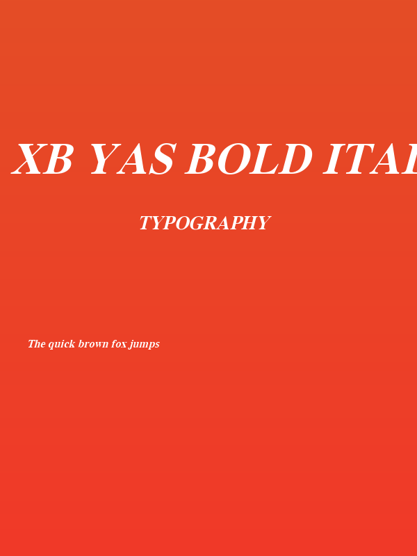 XB Yas Bold Italic Poster