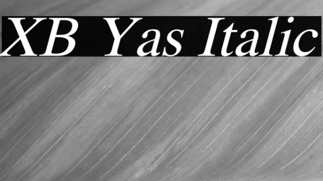 XB Yas Italic Font examples