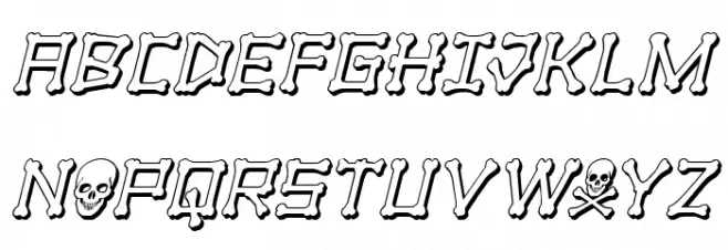 xBONES 3D Italic फ़ॉन्ट अपरकेस