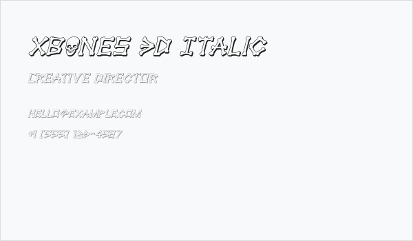 xBONES 3D Italic Business Card