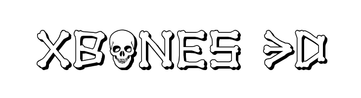 xBONES 3D  font caratteri gratis
