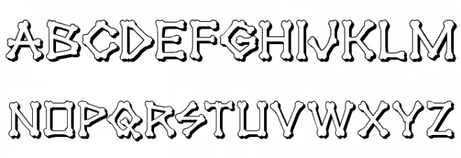 xBONES 3D Font LOWERCASE