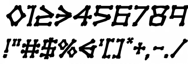 xBONES Bold Italic Font OTHER CHARS