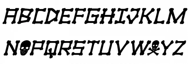 xBONES Bold Italic Fonte MAIÚSCULAS