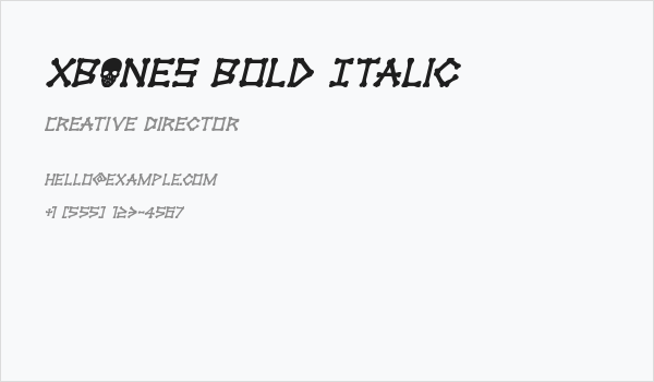 xBONES Bold Italic Business Card