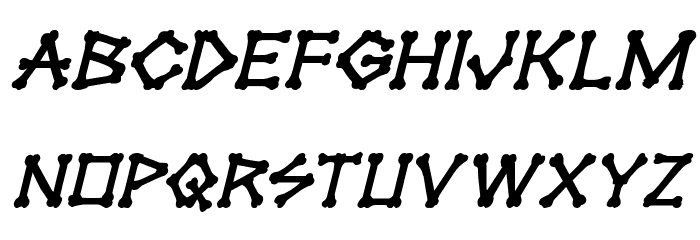 xBONES Bold Italic Font LOWERCASE