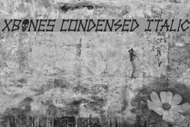 xBONES Condensed Italic Font examples