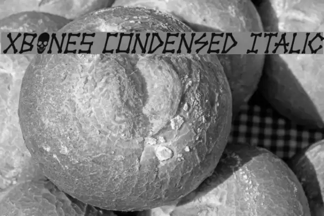 xBONES Condensed Italic Font examples